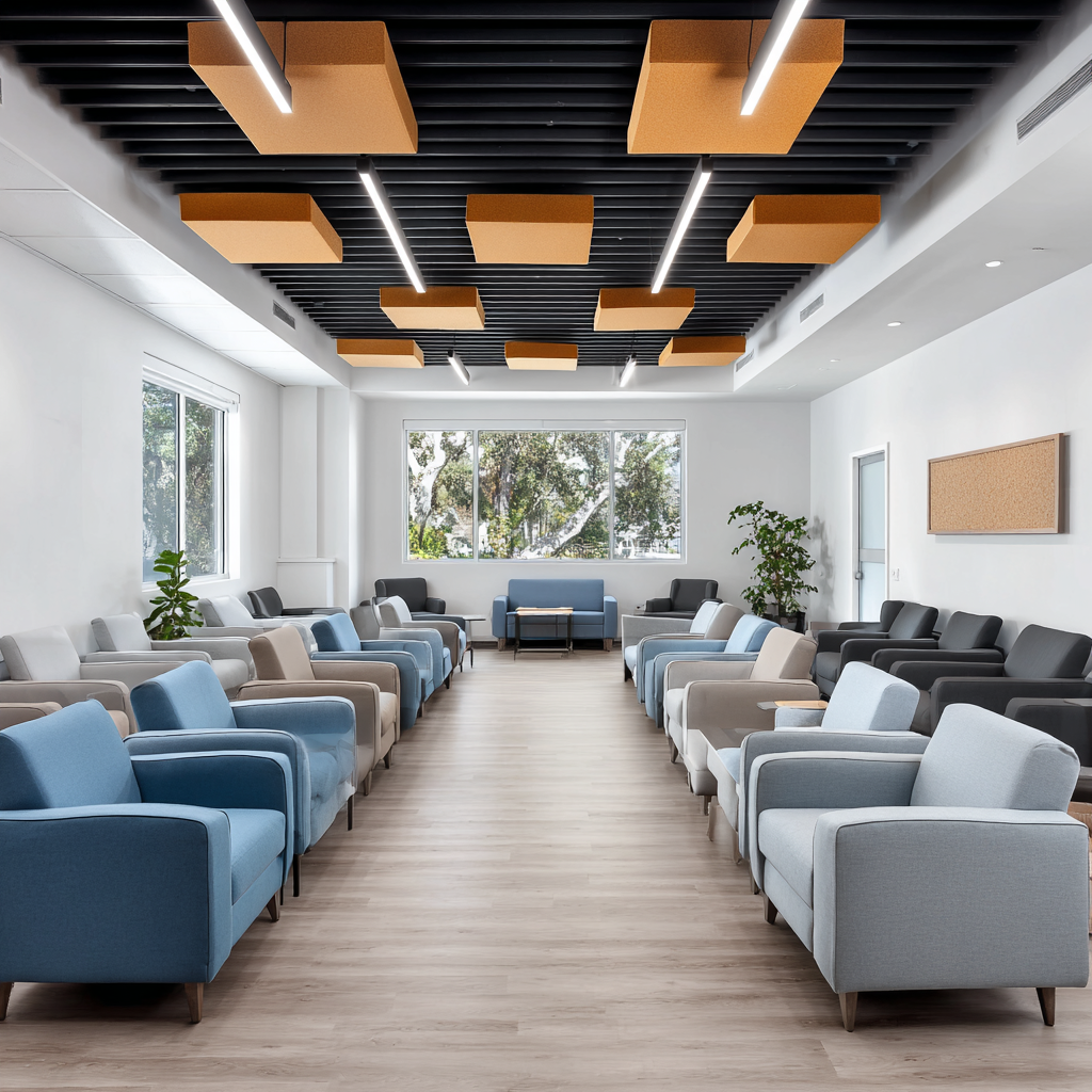 Therapy session room at NLSA Helpline treatment center for dual diagnosis care